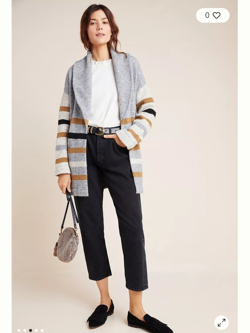 by Anthropologie Vanja Striped Cardigan Acrylic/Wool Blend Large - Picture 2 of 13